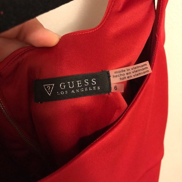 Guess Halter Neck Mini Sheath Red Dress - Picture 5 of 5
